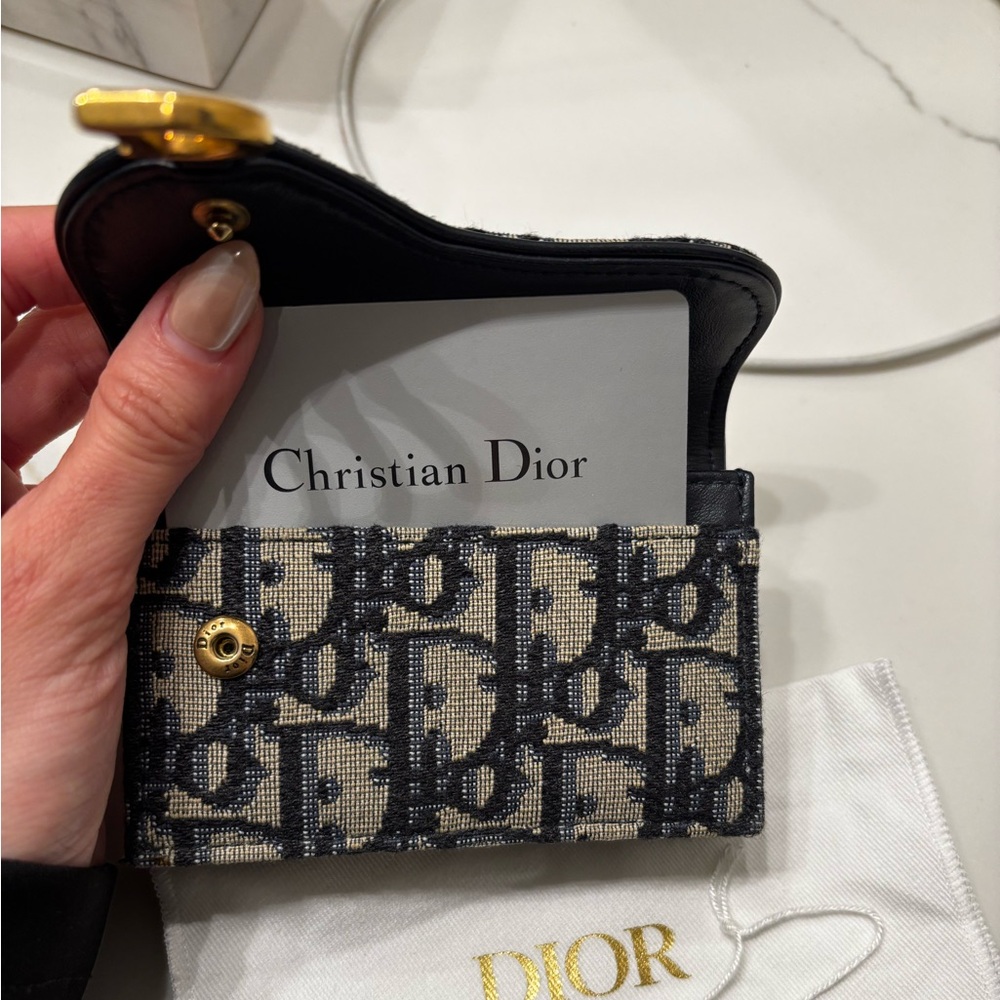 DIOR Saddle Bloom Card Holder Wallet